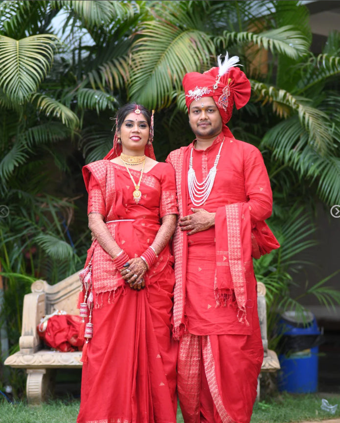 ✨ Regal Red Ethnic Ensemble ✨ (Chakravarti Wedding Set)